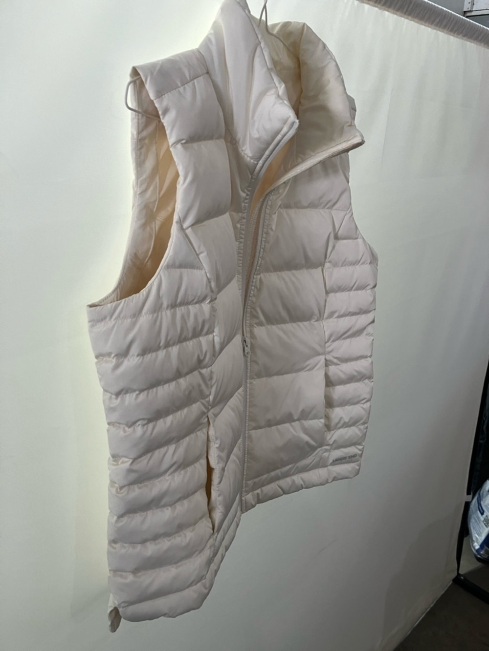 Lands' End Quilted Puffer Vest - Cream - Picture 3 of 8